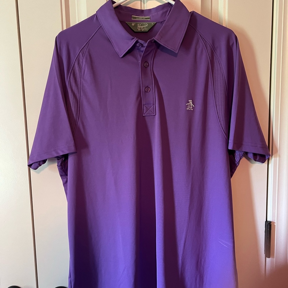 Mens purple Penguin polo